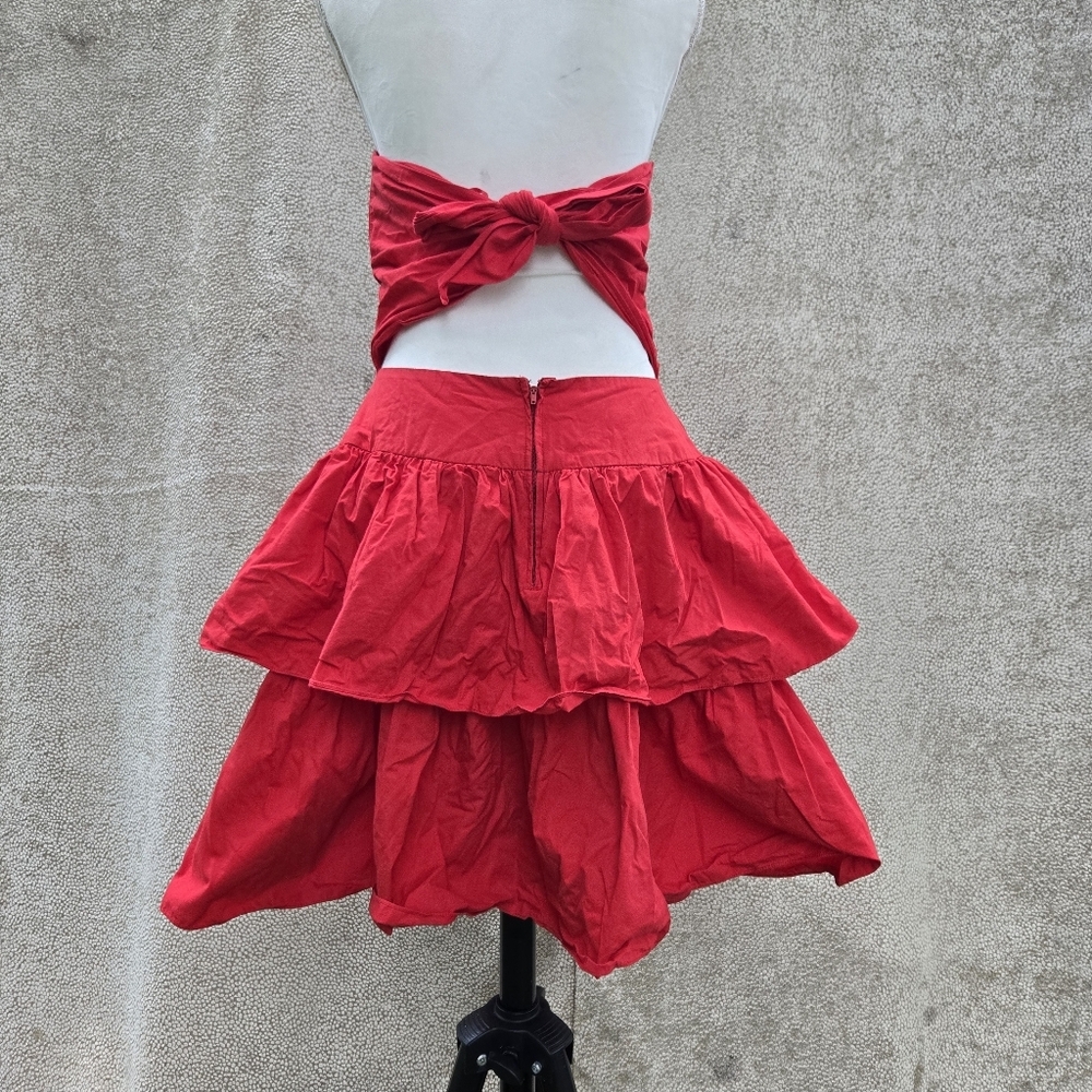 MOONGLOW Chic Strapless Red Ruffle Dress - Picture 8 of 15